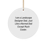 Funny Landscape Designer Gifts from Dad - Circle Ornament for Men or Women, I Am A Landscape Designer Dad Except Much Cooler Gifts for Christmas - Image 1